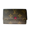 Louis Vuitton Multicles 6 Monogram Fuchsia Key Case Canvas Brown Key Holder