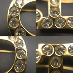 Dior CD Crystal Brooch Gold Tone Metal 6 Pin 5.3 — view 8