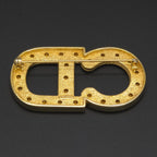 Dior CD Crystal Brooch Gold Tone Metal 6 Pin 5.3 — view 2