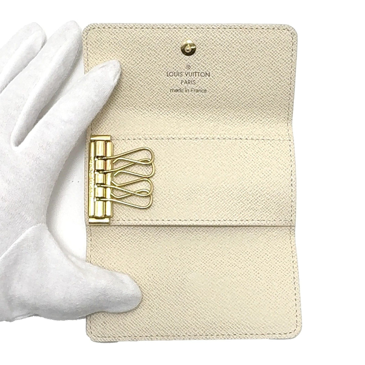 Louis Vuitton Multicles 4 Damier Azur Key Case Canvas Ivory Key Holder — view 3