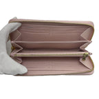 Louis Vuitton Zippy Wallet Damier Azur Rose Ballerine Long Canvas Ivory — view 3