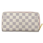 Louis Vuitton Zippy Wallet Damier Azur Rose Ballerine Long Canvas Ivory — view 2