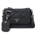 Prada Padded Re-Nylon Shoulder Bag Mini Pouch Black Rank