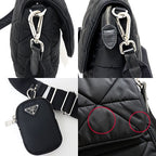 Prada Padded Re-Nylon Shoulder Bag Mini Pouch Black Rank — view 5