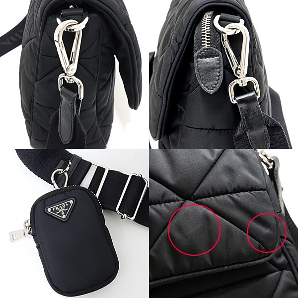 Prada Padded Re-Nylon Shoulder Bag Mini Pouch Black Rank — view 5