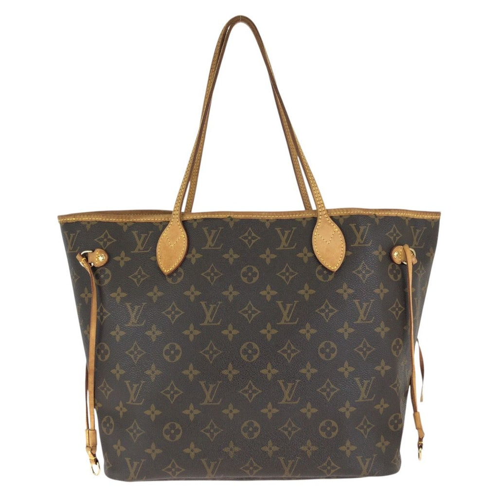 Louis Vuitton Monogram Neverfull MM Brown Gold Leather Tote Bag — view 2