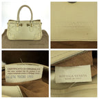 Bottega Veneta Vintage Intrecciato Light Beige Gold Leather Tote Bag — view 7