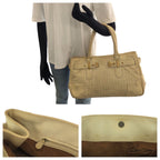 Bottega Veneta Vintage Intrecciato Light Beige Gold Leather Tote Bag — view 6
