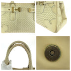 Bottega Veneta Vintage Intrecciato Light Beige Gold Leather Tote Bag — view 5