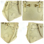 Bottega Veneta Vintage Intrecciato Light Beige Gold Leather Tote Bag — view 4
