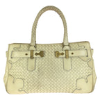 Bottega Veneta Vintage Intrecciato Light Beige Gold Leather Tote Bag — view 2