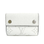 Louis Vuitton Discovery Compact Wallet Taigarama Monogram Antarctica Silver