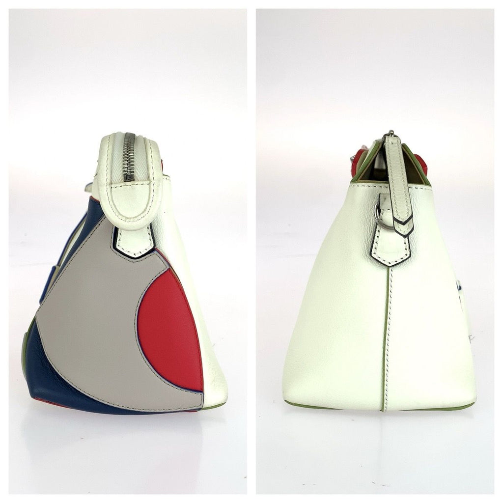 Fendi by the Way White Blue Red Silver Leather Shoulder Bag 2-Way — view 8