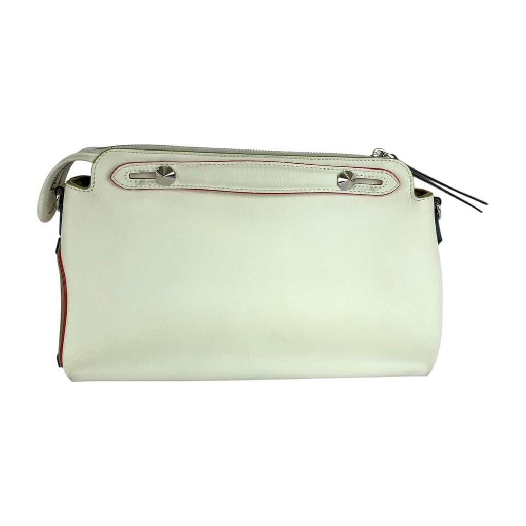 Fendi by the Way White Blue Red Silver Leather Shoulder Bag 2-Way — view 2