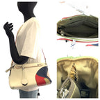 Fendi by the Way White Blue Red Silver Leather Shoulder Bag 2-Way — view 7