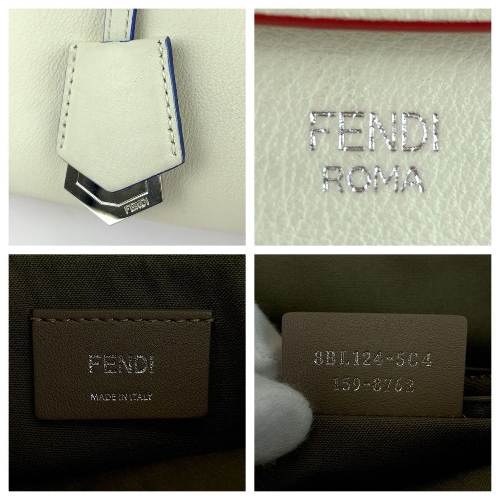 Fendi by the Way White Blue Red Silver Leather Shoulder Bag 2-Way — view 4