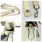 Fendi by the Way White Blue Red Silver Leather Shoulder Bag 2-Way — view 6