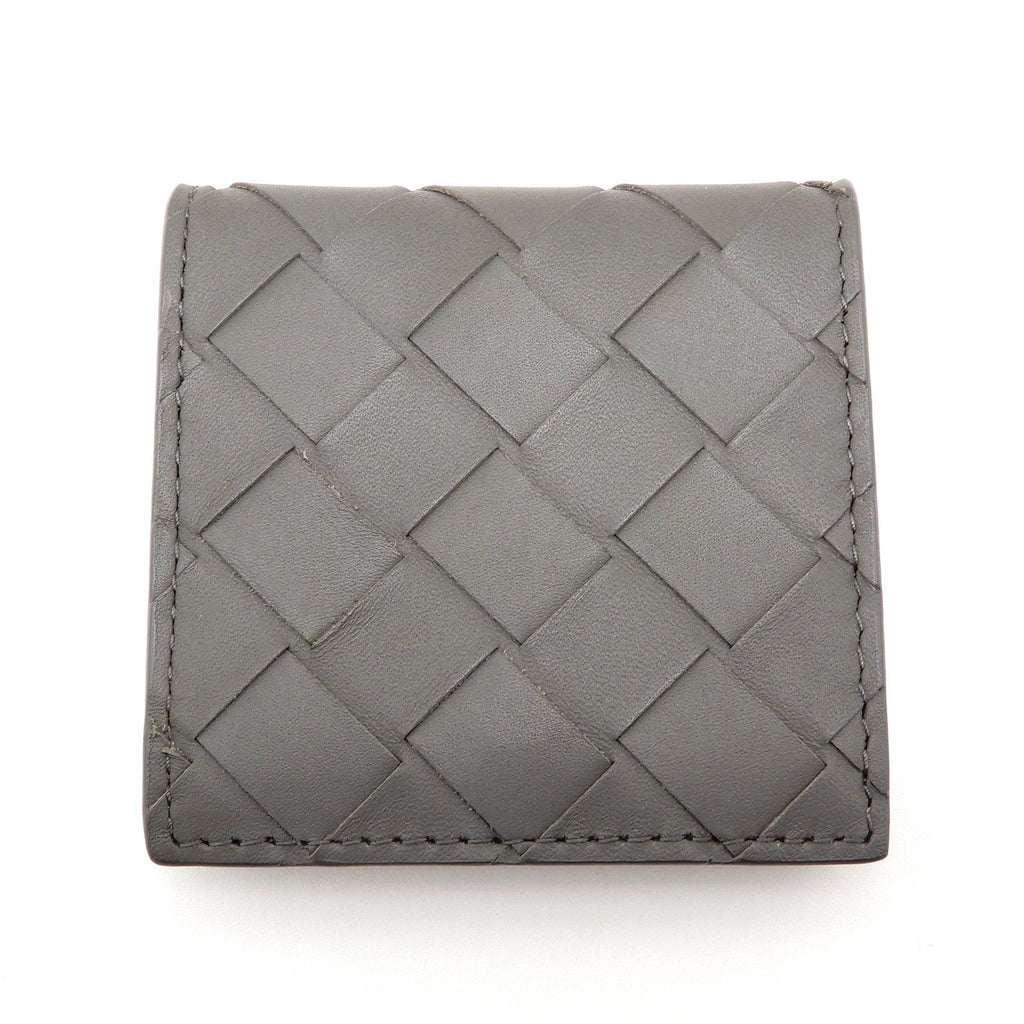 Bottega Veneta Intrecciato Coin Purse Leather Gray