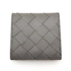 Bottega Veneta Intrecciato Coin Purse Leather Gray