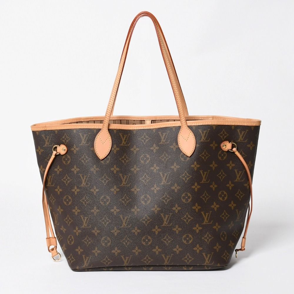 Louis Vuitton Neverfull MM Tote Bag Monogram Brown Gold