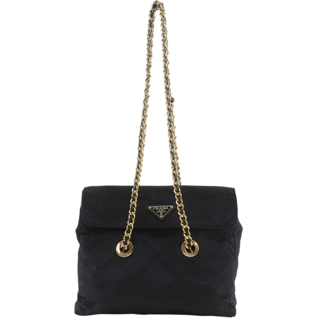 Prada Chain Shoulder Nylon Nero Black Bag