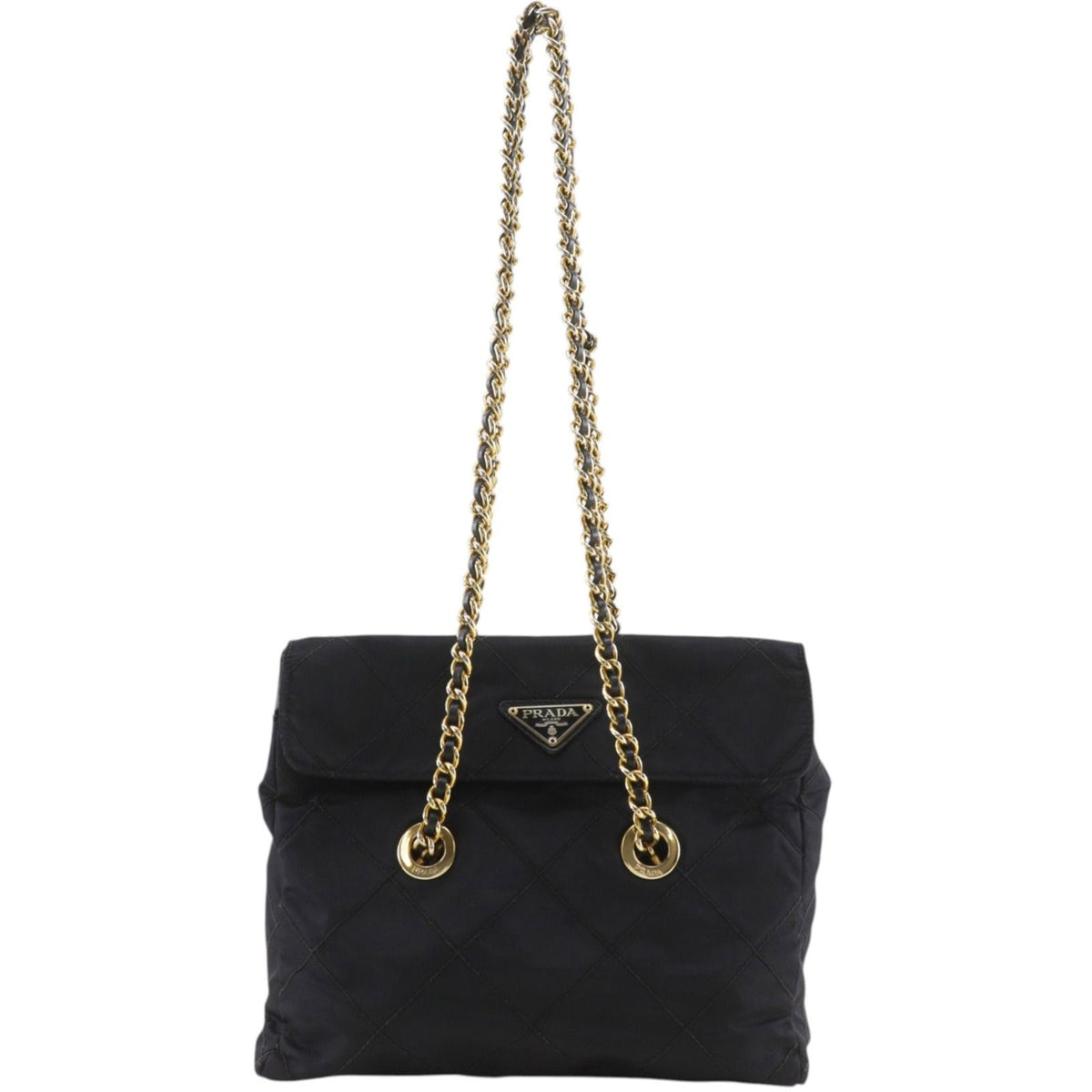 Prada Chain Shoulder Nylon Nero Black Bag