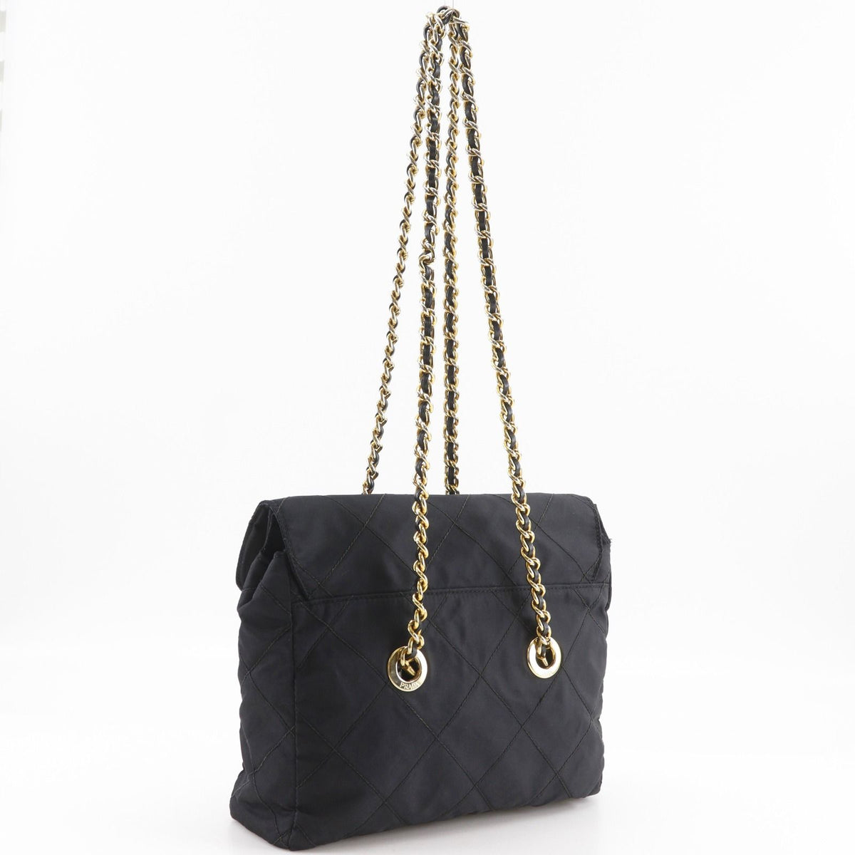 Prada Chain Shoulder Nylon Nero Black Bag — view 3