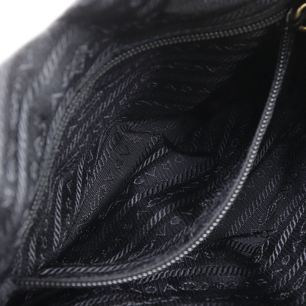 Prada Chain Shoulder Nylon Nero Black Bag — view 6
