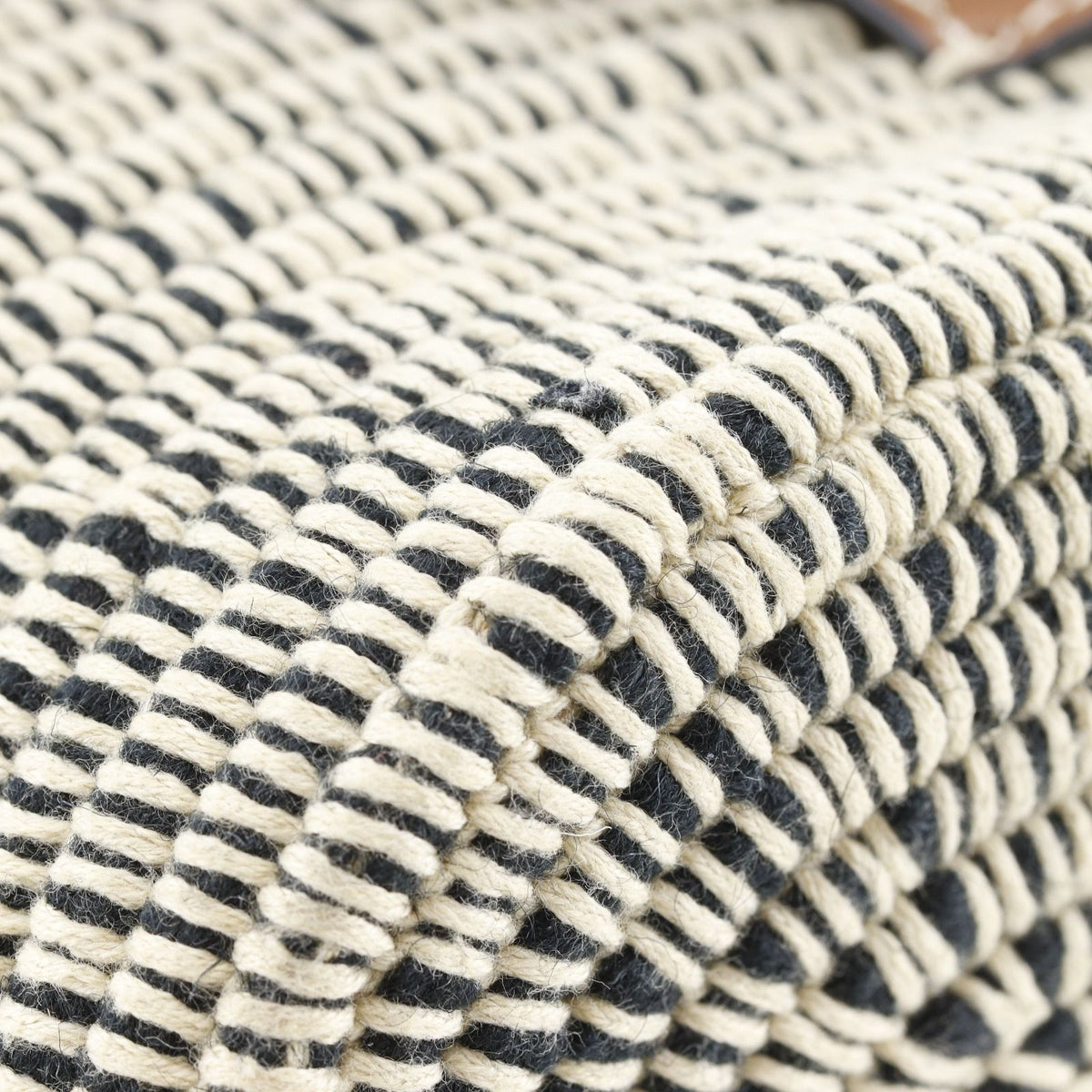 Loewe Square Basket Small Anagram Raffia Wool Beige Black Tote Bag — view 4