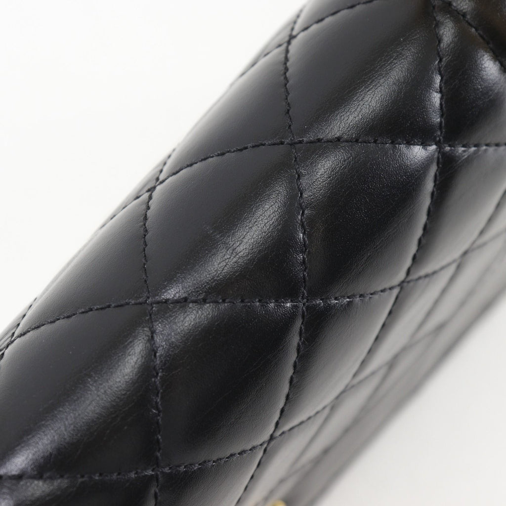 Chanel Quilted Chain Shoulder Lambskin Black Bag — view 8