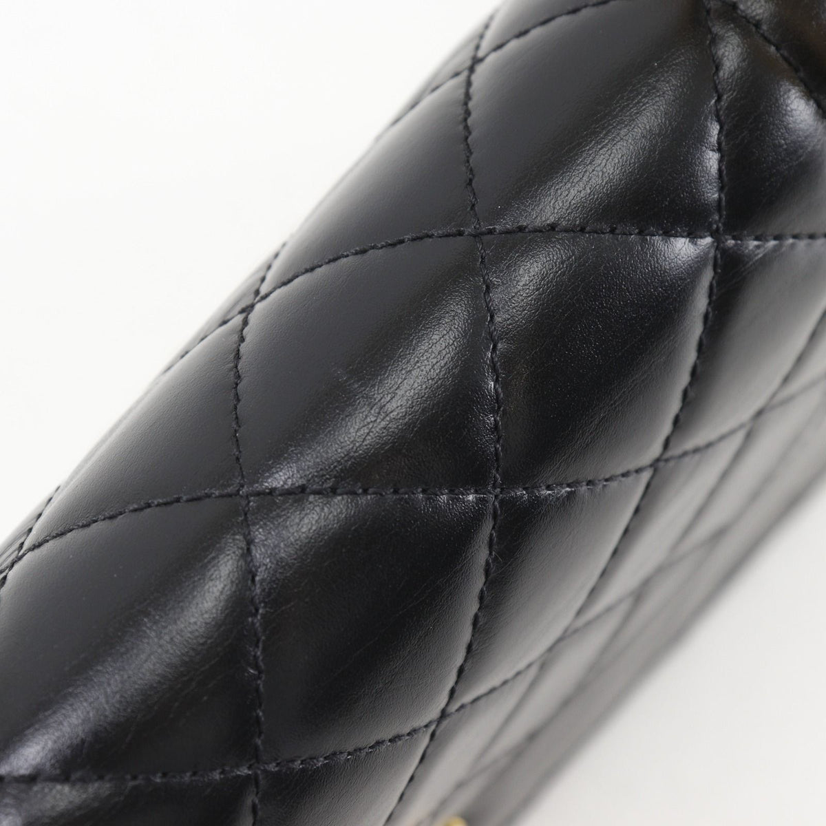 Chanel Quilted Chain Shoulder Lambskin Black Bag — view 8