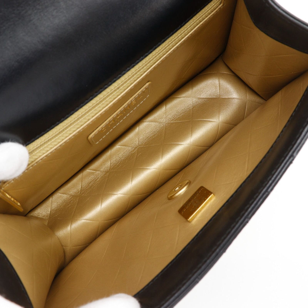 Chanel Quilted Chain Shoulder Lambskin Black Bag — view 5