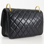 Chanel Quilted Chain Shoulder Lambskin Black Bag — view 3
