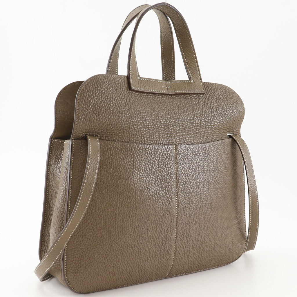 Hermes Halzan 31 3way Shoulder Clutch Taurillon Clemence Etoupe Brown — view 3