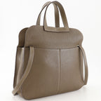 Hermes Halzan 31 3way Shoulder Clutch Taurillon Clemence Etoupe Brown — view 3