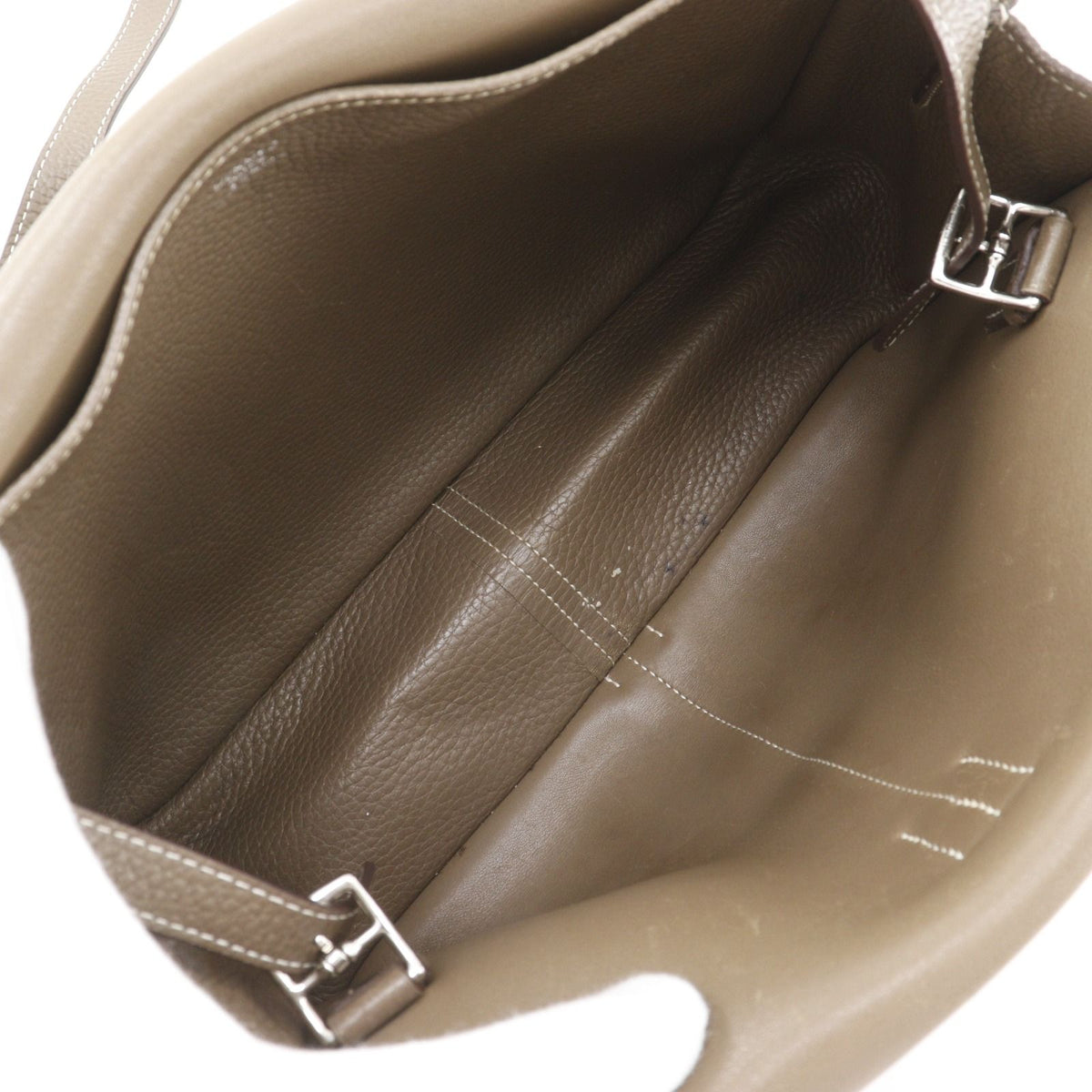 Hermes Halzan 31 3way Shoulder Clutch Taurillon Clemence Etoupe Brown — view 7