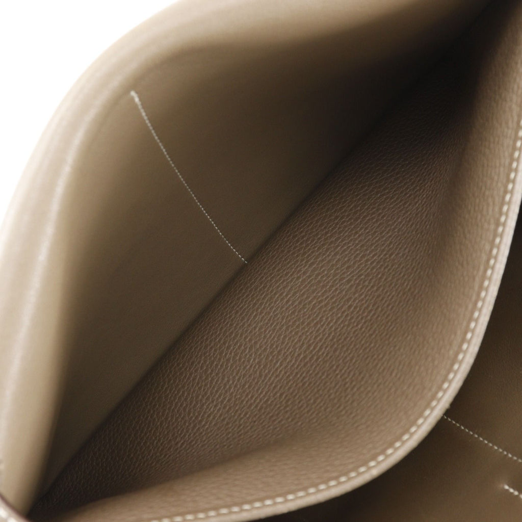 Hermes Halzan 31 3way Shoulder Clutch Taurillon Clemence Etoupe Brown — view 6