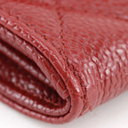 Chanel Quilted CC Logo Caviar Leather Red Wallet — view 4