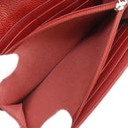 Chanel Quilted CC Logo Caviar Leather Red Wallet — view 8