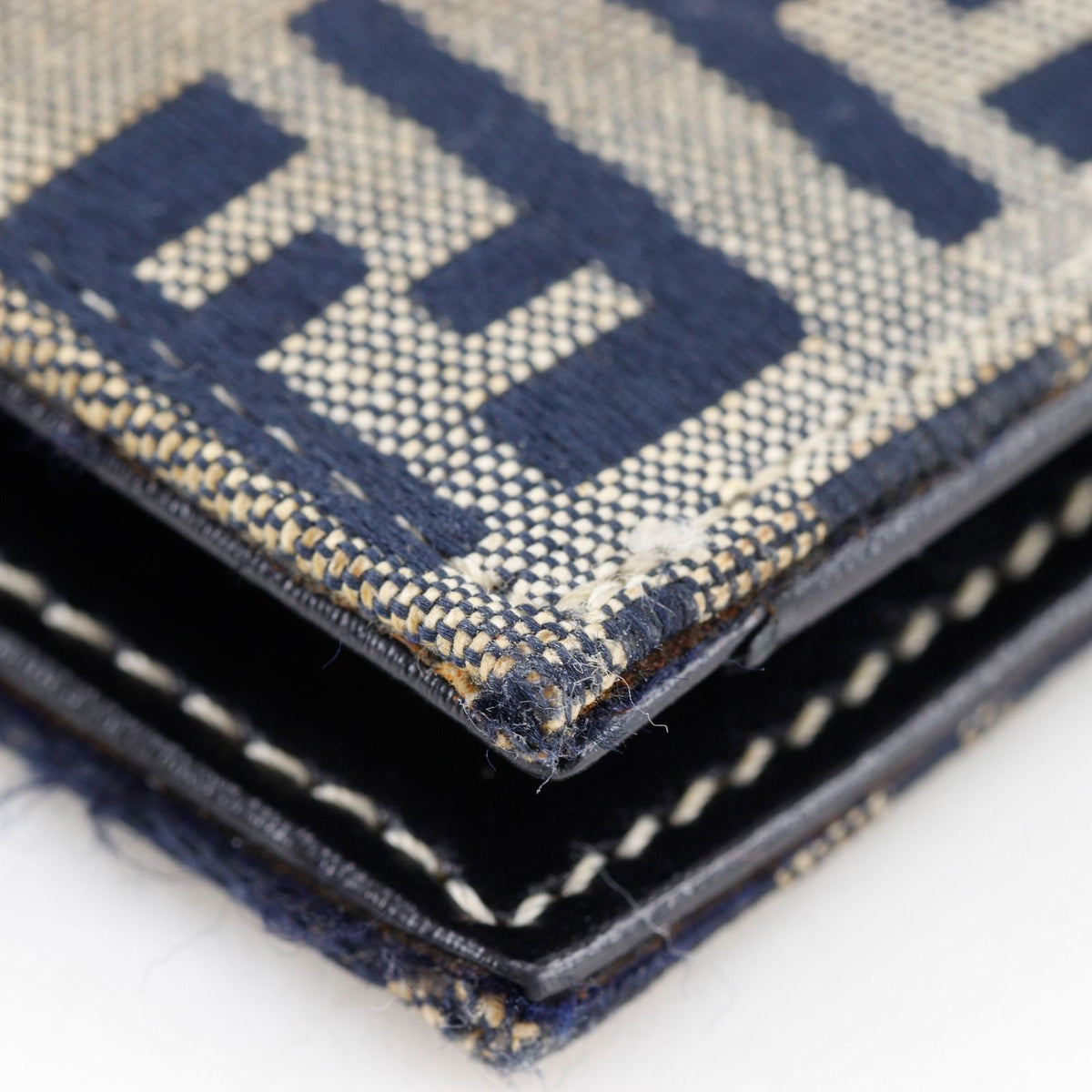 Fendi Zucchino Canvas Navy Bifold Wallet — view 4