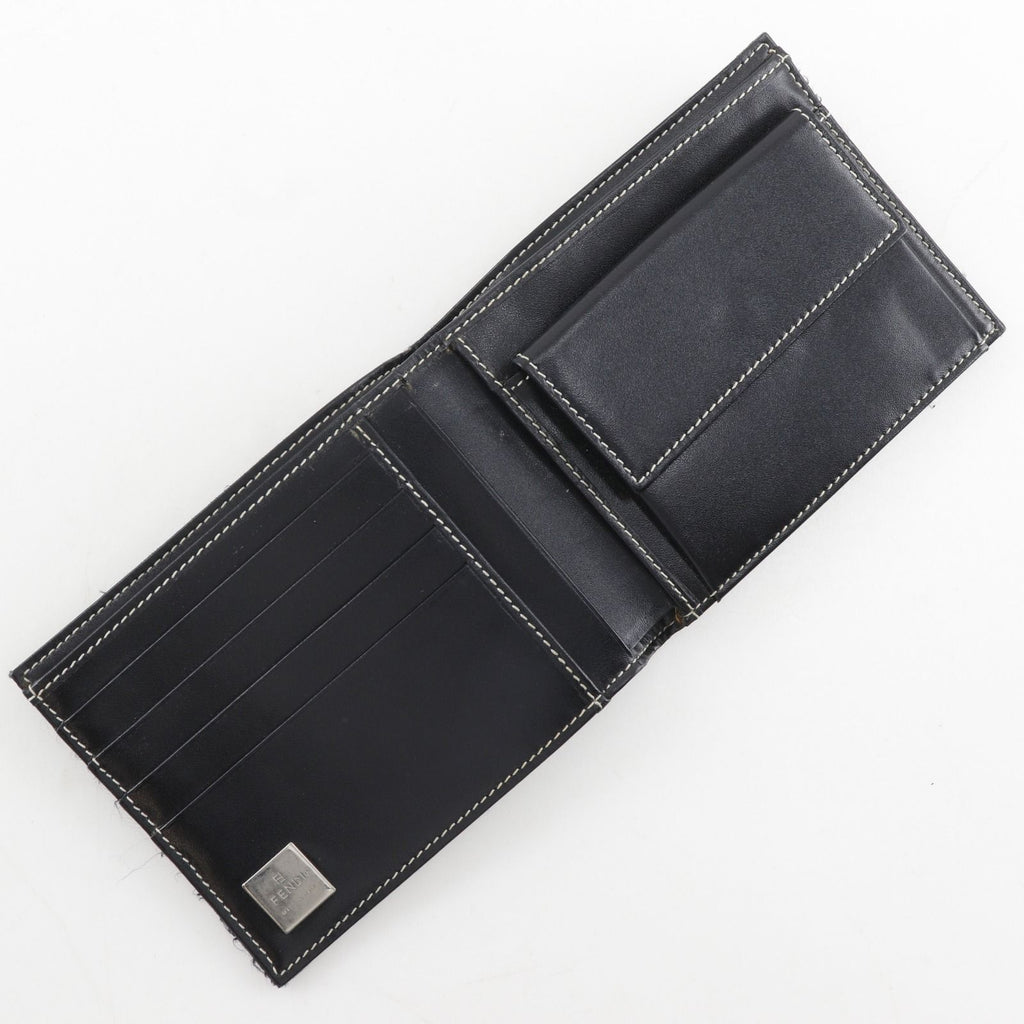 Fendi Zucchino Canvas Navy Bifold Wallet — view 5