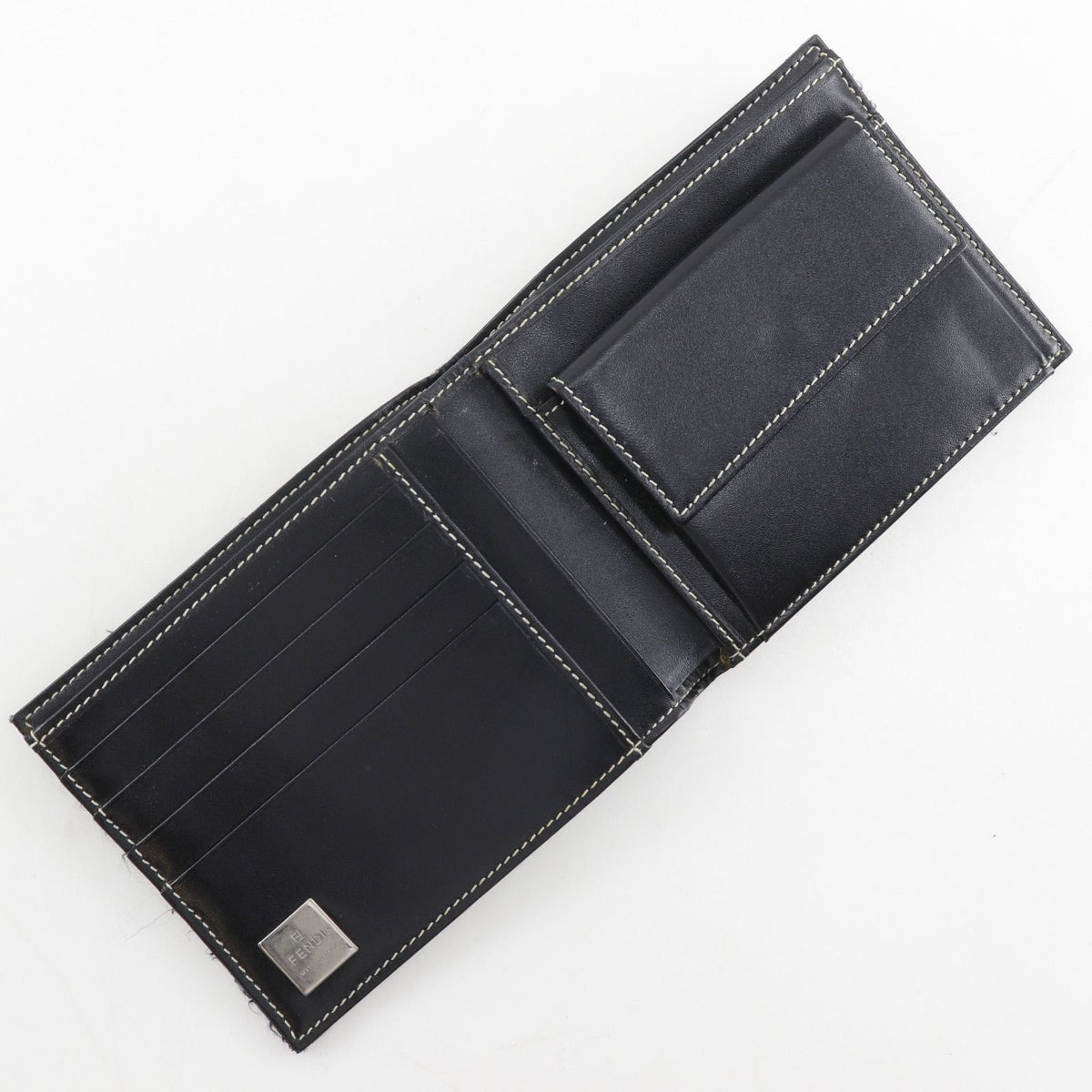 Fendi Zucchino Canvas Navy Bifold Wallet — view 5