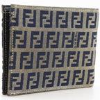 Fendi Zucchino Canvas Navy Bifold Wallet — view 3