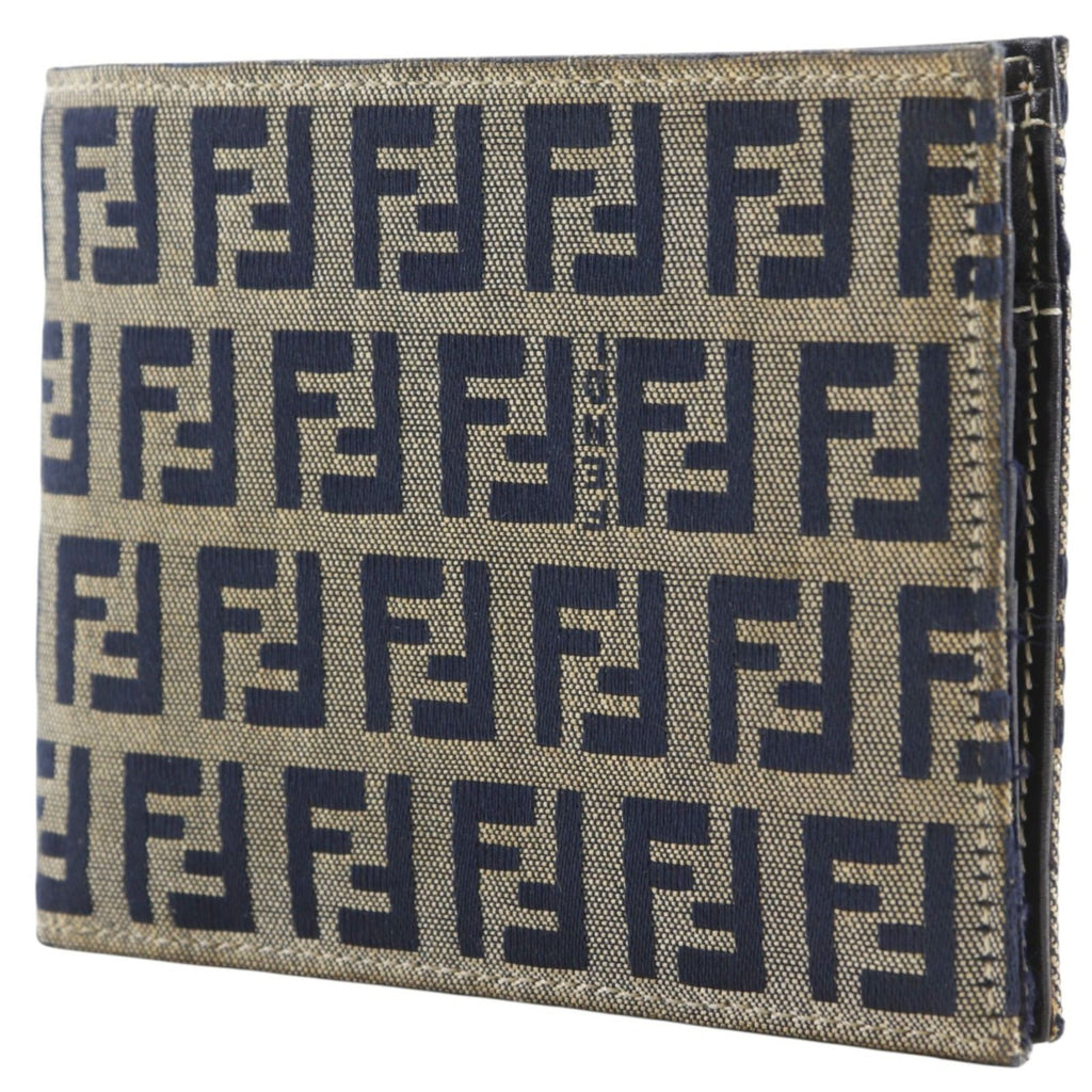 Fendi Zucchino Canvas Navy Bifold Wallet — view 2
