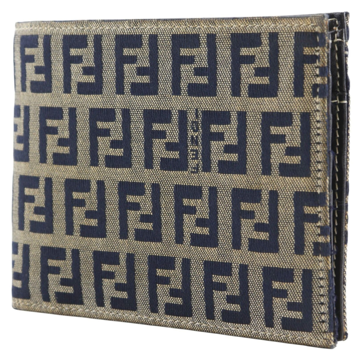 Fendi Zucchino Canvas Navy Bifold Wallet — view 2