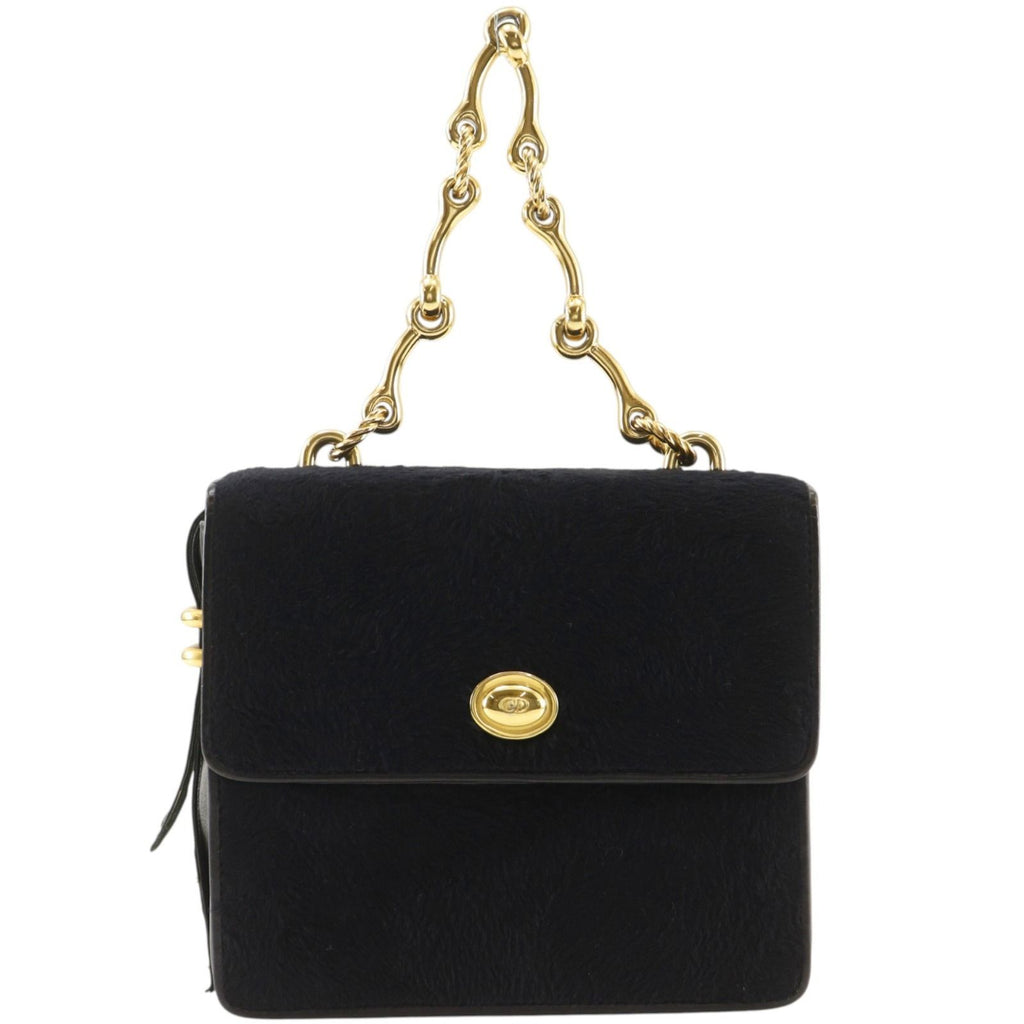 Dior Vintage Calf Hair Black Handbag