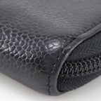 Chanel CC Logo Caviar Leather Black Wallet — view 4