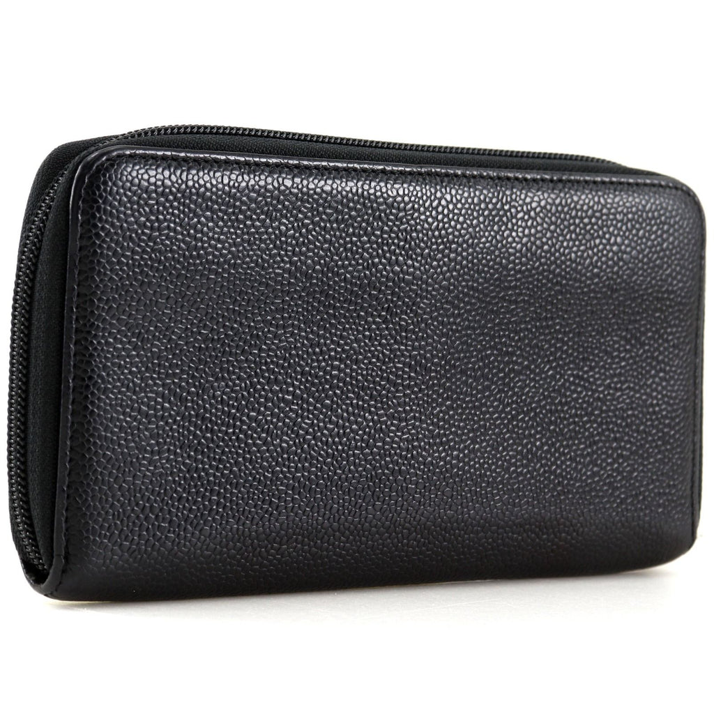 Chanel CC Logo Caviar Leather Black Wallet — view 3