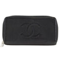 Chanel CC Logo Caviar Leather Black Wallet