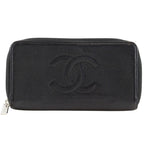 Chanel CC Logo Caviar Leather Black Wallet